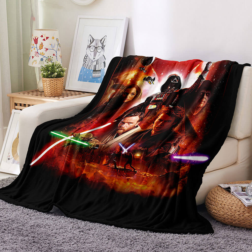 2024 NEW Star Wars Pattern Blanket Flannel Throw Room Decoration