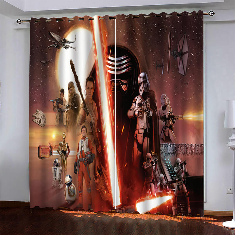 2024 NEW Star Wars Pattern Curtains Blackout Window Drapes