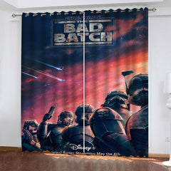 2024 NEW Star Wars The Bad Batch Curtains Pattern Blackout Window Drapes