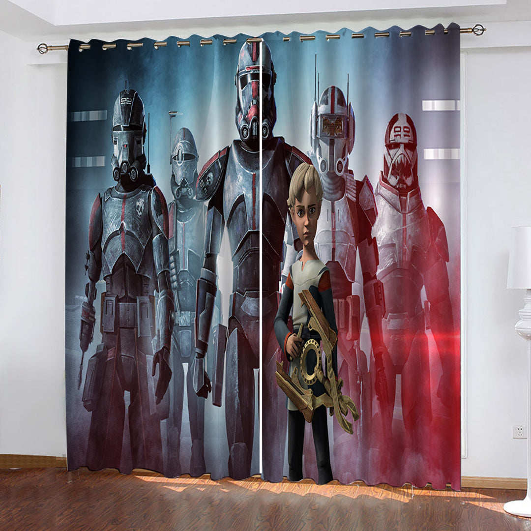 2024 NEW Star Wars The Bad Batch Curtains Pattern Blackout Window Drapes