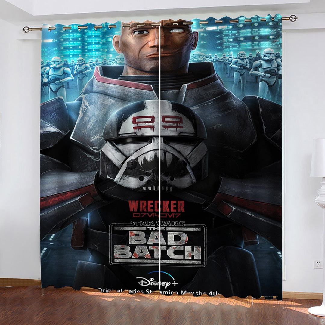 2024 NEW Star Wars The Bad Batch Curtains Pattern Blackout Window Drapes