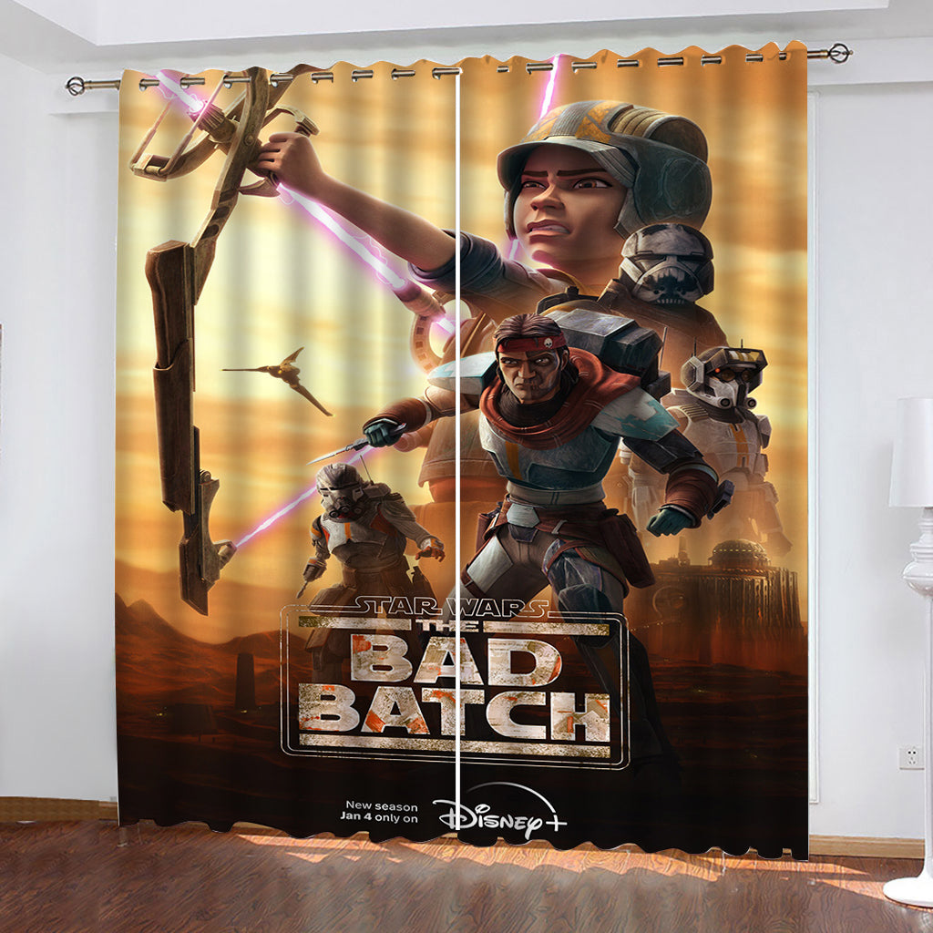 2024 NEW Star Wars The Bad Batch Curtains Pattern Blackout Window Drapes