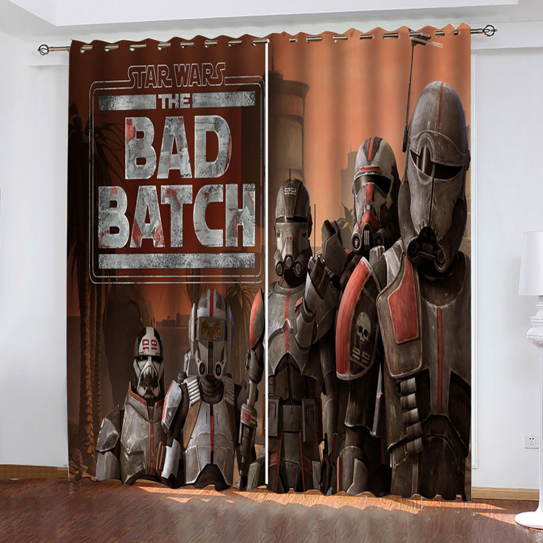 2024 NEW Star Wars The Bad Batch Curtains Pattern Blackout Window Drapes