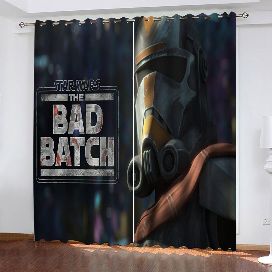 2024 NEW Star Wars The Bad Batch Curtains Pattern Blackout Window Drapes