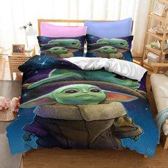 2024 NEW Star Wars The Mandalorian Baby Yoda Bedding Set Duvet Cover Bed Sets