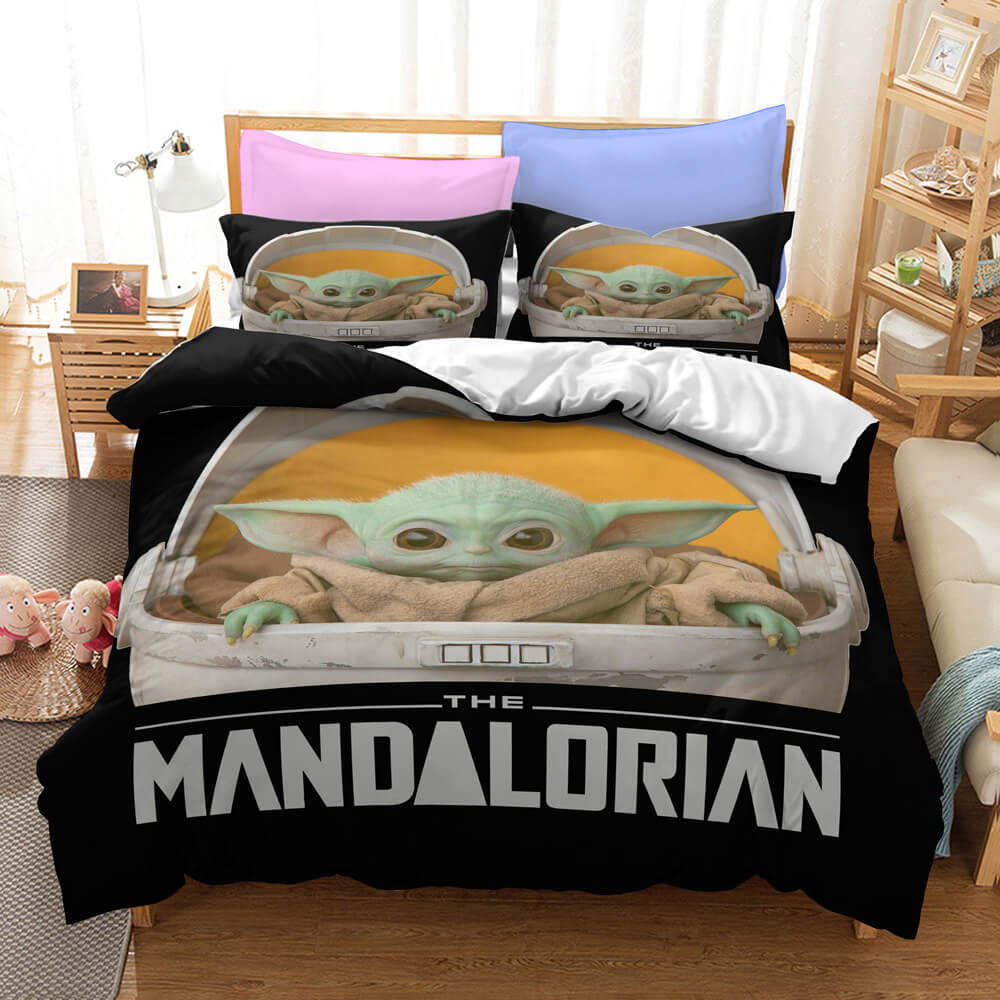 2024 NEW Star Wars The Mandalorian Baby Yoda Bedding Set Duvet Cover Bed Sets