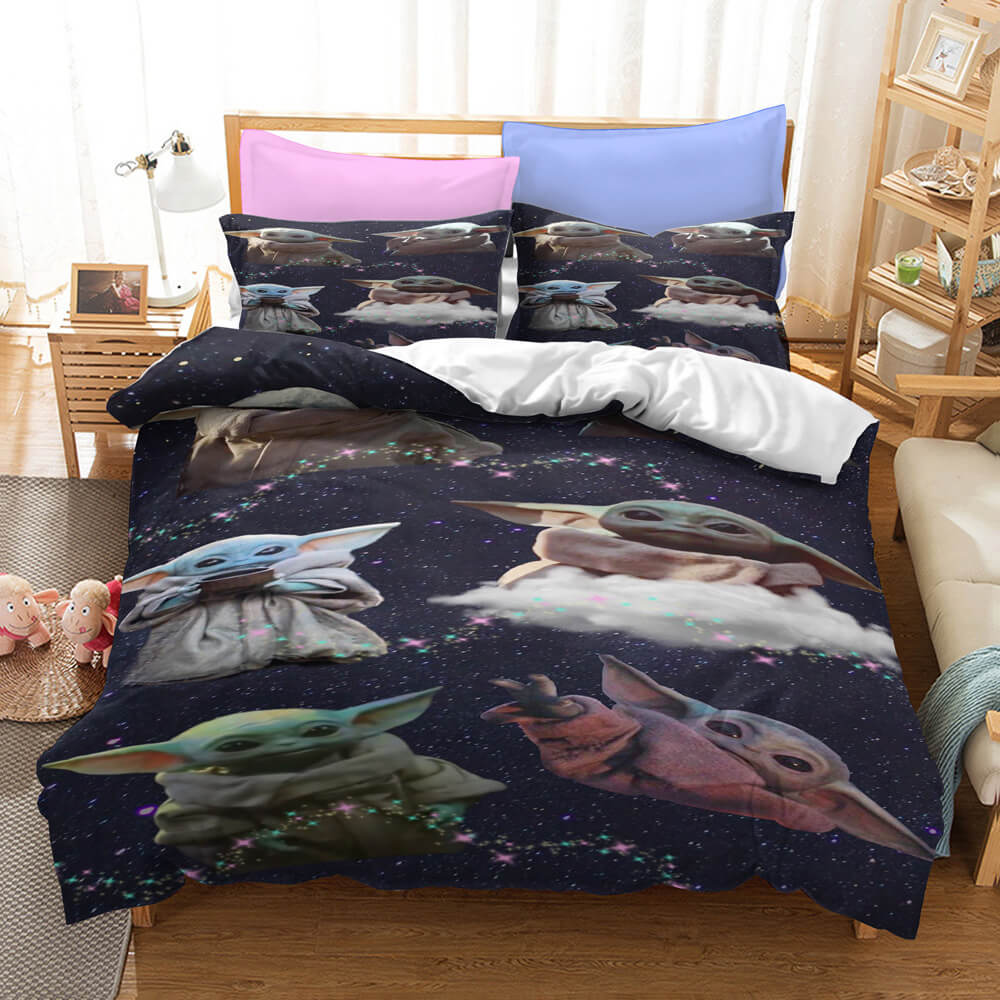 2024 NEW Star Wars The Mandalorian Baby Yoda Bedding Set Duvet Cover Bed Sets