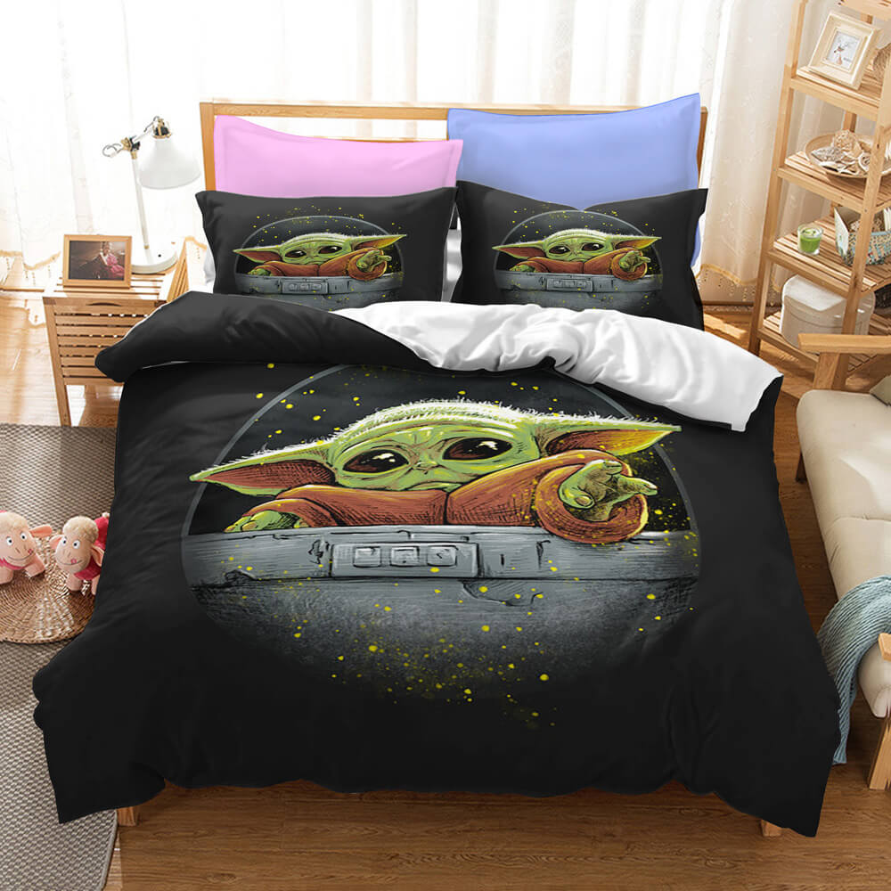 2024 NEW Star Wars The Mandalorian Baby Yoda Bedding Set Duvet Cover Bed Sets