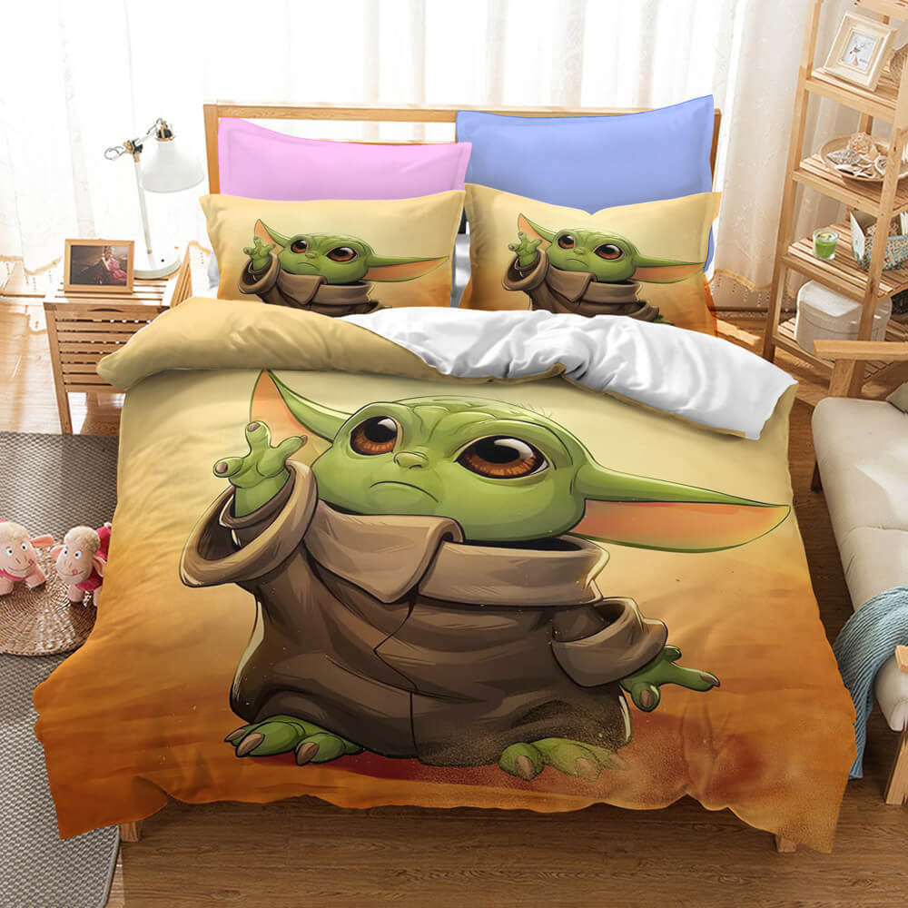 2024 NEW Star Wars The Mandalorian Baby Yoda Bedding Set Duvet Cover Bed Sets