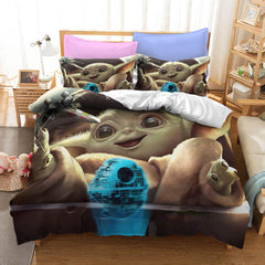 2024 NEW Star Wars The Mandalorian Baby Yoda Bedding Set Duvet Cover Bed Sets