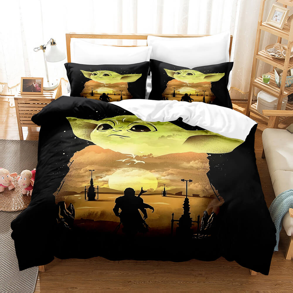 2024 NEW Star Wars Yoda Baby Pattern Bedding Set Quilt Cover Without Filler