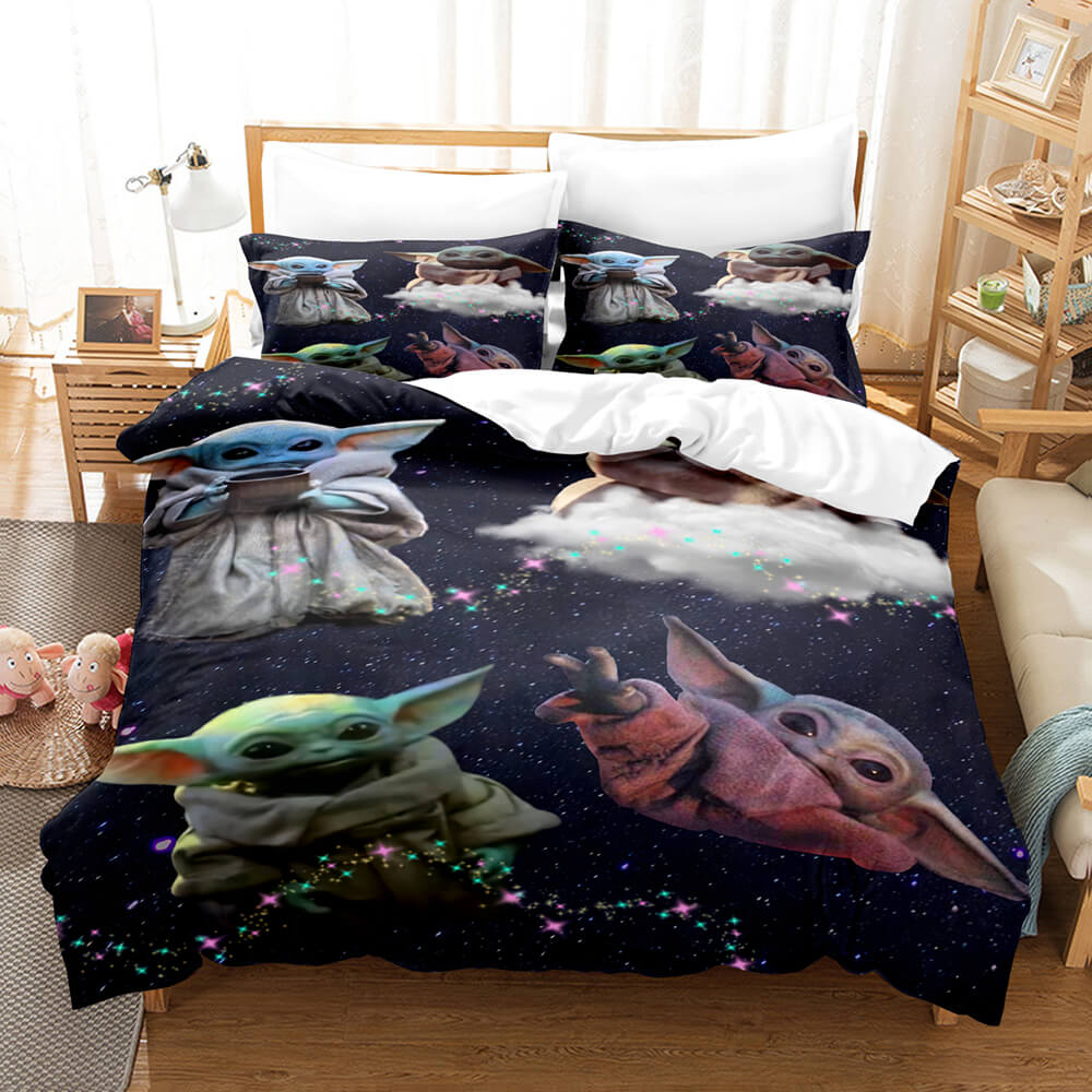 2024 NEW Star Wars Yoda Baby Pattern Bedding Set Quilt Cover Without Filler