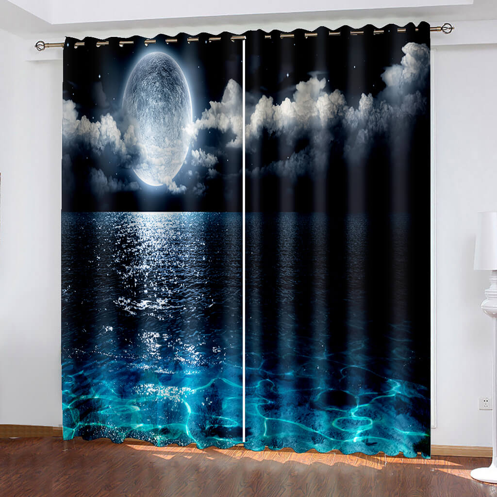 2024 NEW Starry Sky Space Curtains Blackout Window Treatments Drapes Room Decor