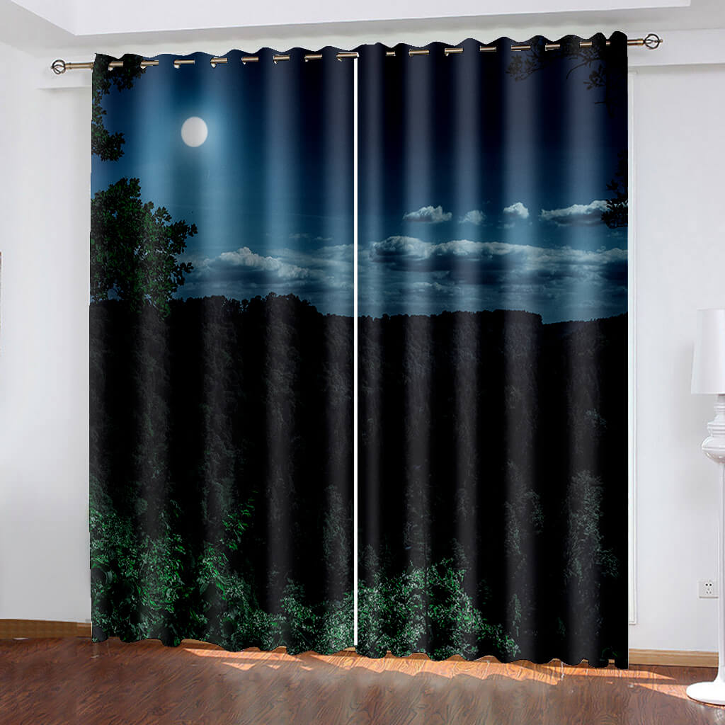 2024 NEW Starry Sky Space Curtains Blackout Window Treatments Drapes Room Decor