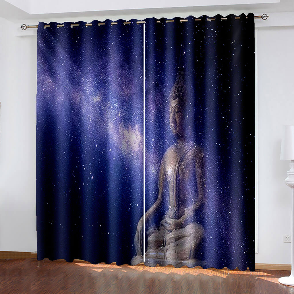 2024 NEW Starry Sky Space Curtains Blackout Window Treatments Drapes Room Decor