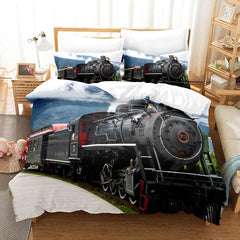 2025 NEW Steam Engine Vintage Locomotive Bedding Set Quilt Covers Without Filler
