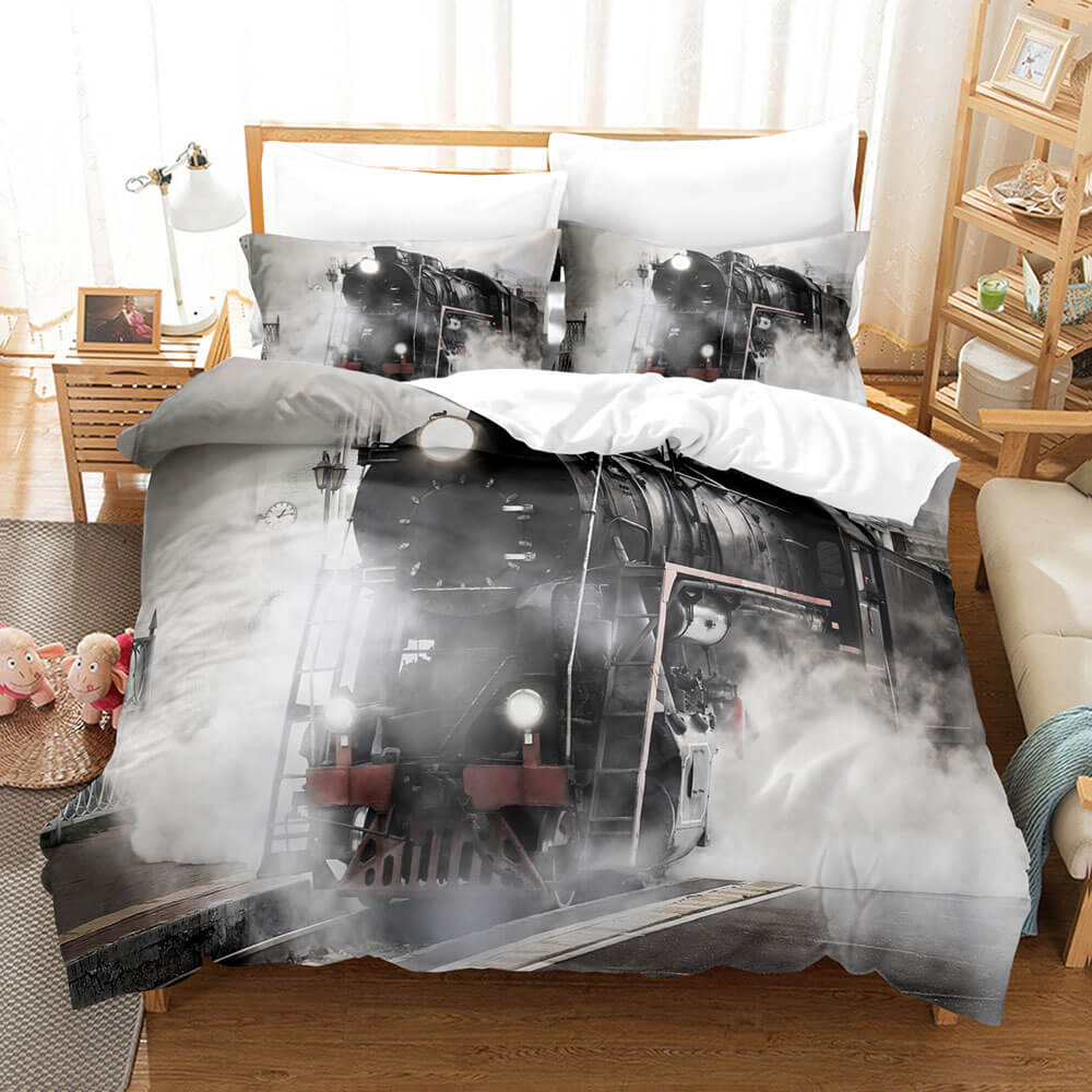 2025 NEW Steam Engine Vintage Locomotive Bedding Set Quilt Covers Without Filler