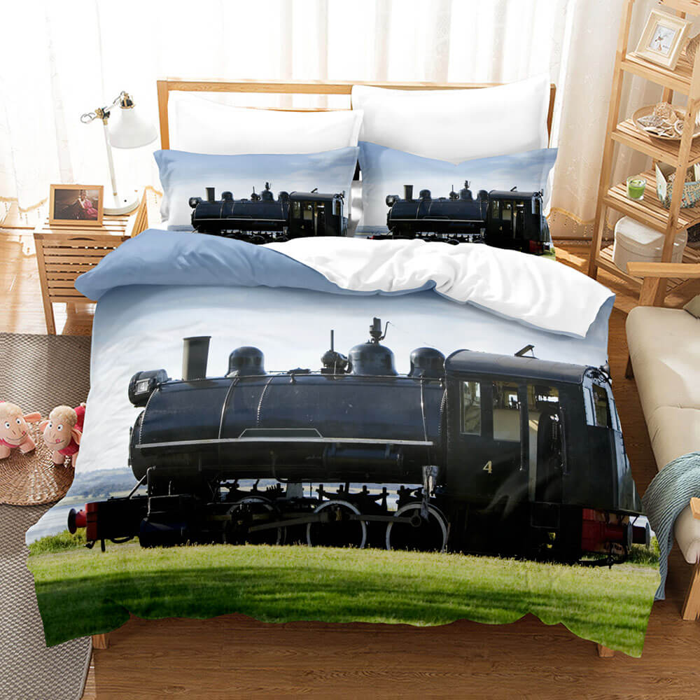2025 NEW Steam Engine Vintage Locomotive Bedding Set Quilt Covers Without Filler