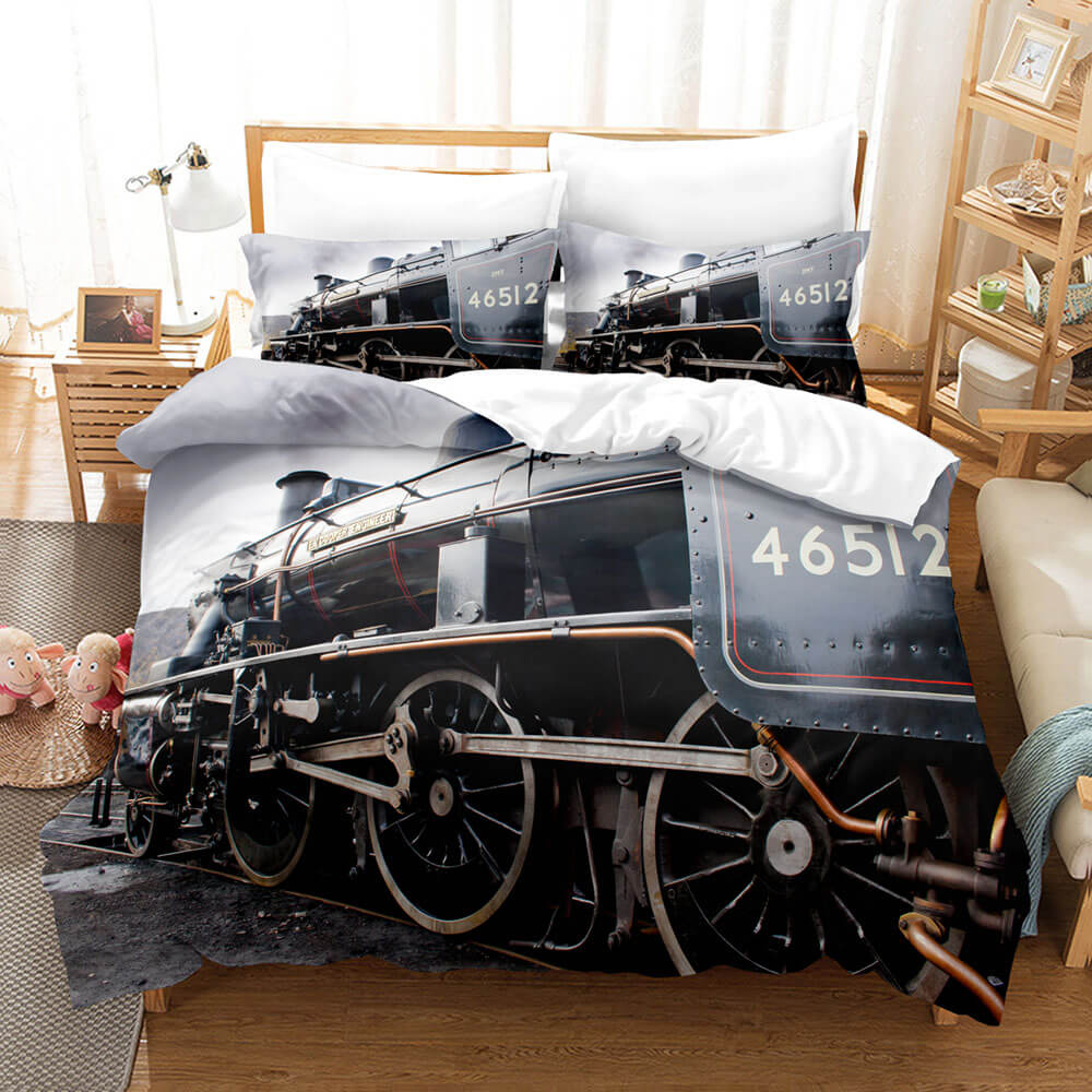 2025 NEW Steam Engine Vintage Locomotive Bedding Set Quilt Covers Without Filler
