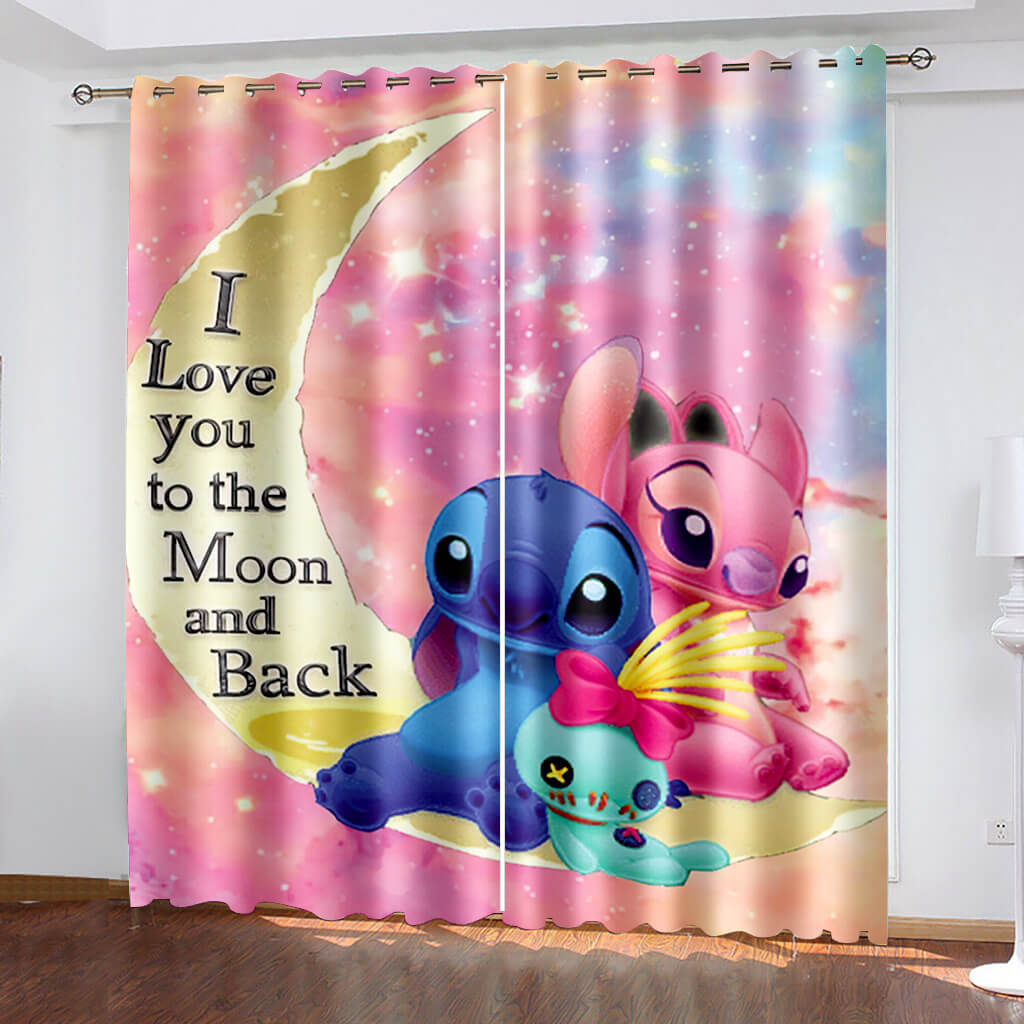 2025 NEW Stitch Curtains Cosplay Blackout Window Treatments Drapes for Room Decor