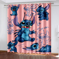2025 NEW Stitch Curtains Cosplay Blackout Window Treatments Drapes for Room Decor