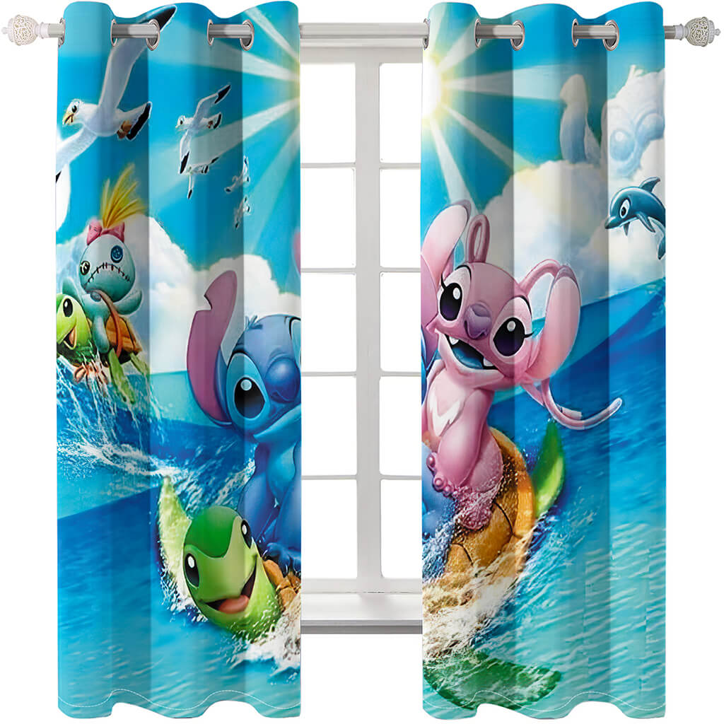 2025 NEW Stitch Curtains Cosplay Blackout Window Treatments Drapes for Room Decor