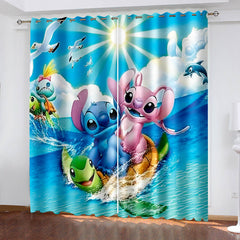 2025 NEW Stitch Curtains Cosplay Blackout Window Treatments Drapes for Room Decor