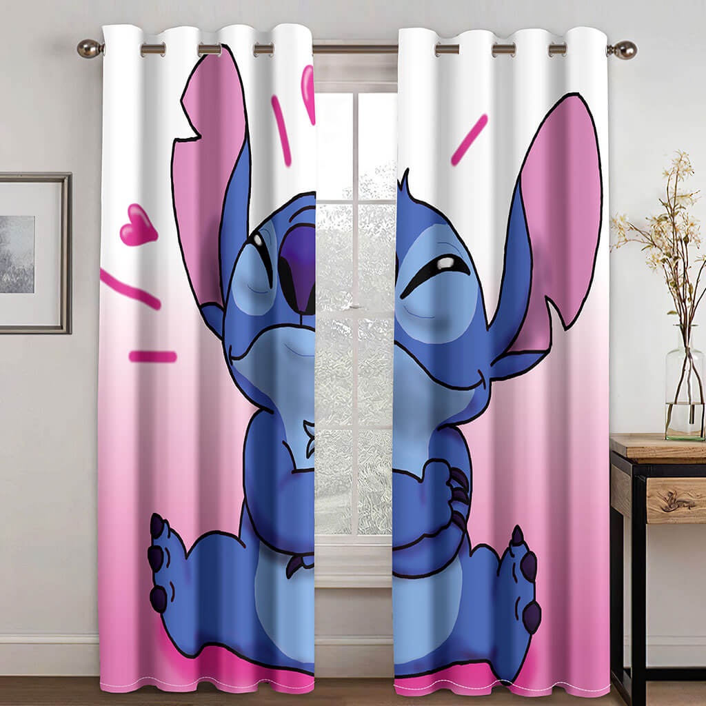 2025 NEW Stitch Curtains Cosplay Blackout Window Treatments Drapes for Room Decor