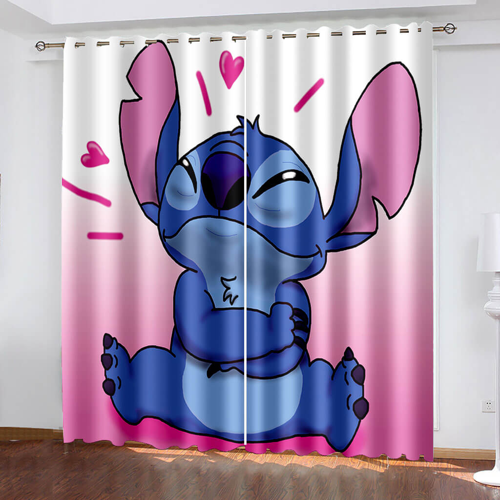 2025 NEW Stitch Curtains Cosplay Blackout Window Treatments Drapes for Room Decor