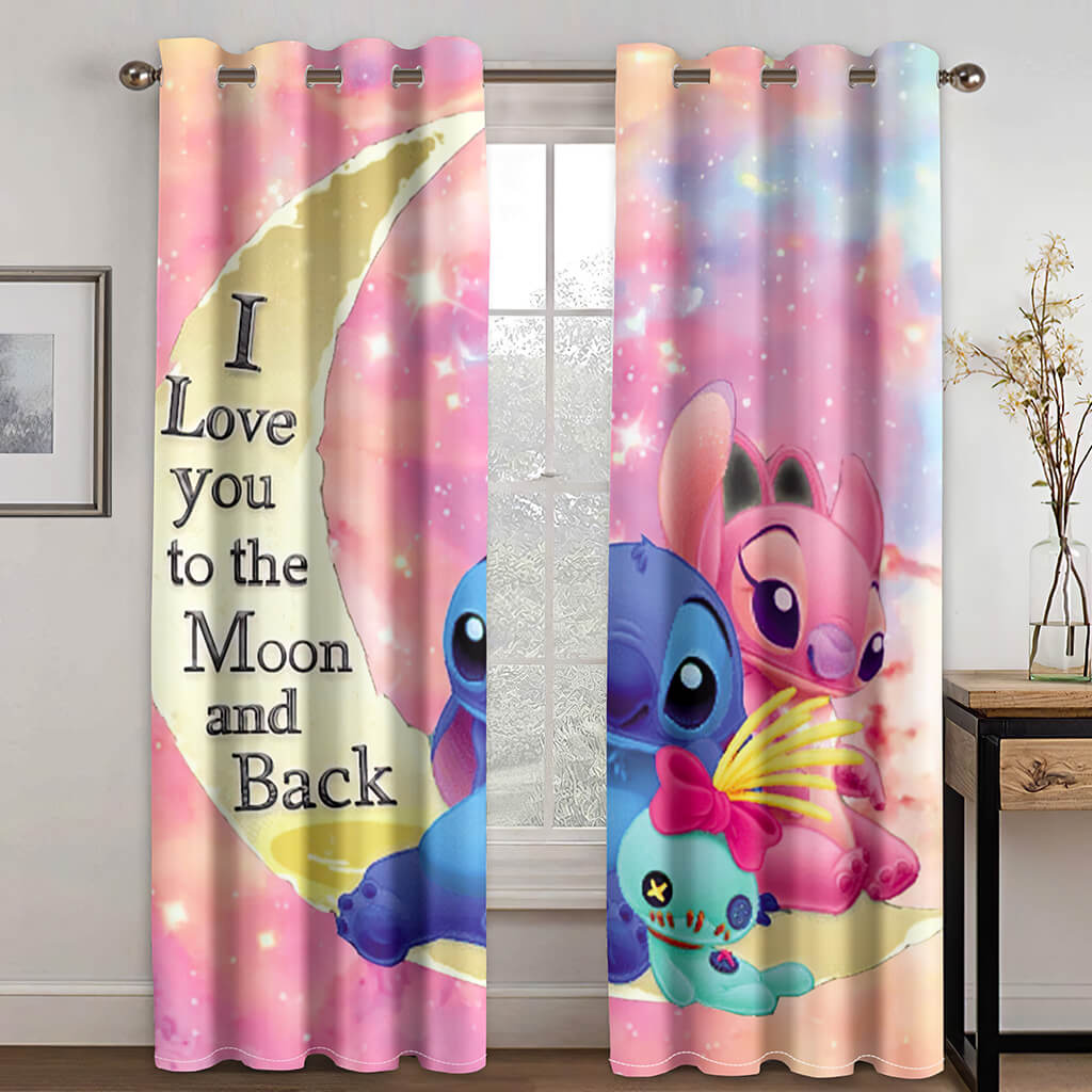 2025 NEW Stitch Curtains Cosplay Blackout Window Treatments Drapes for Room Decor