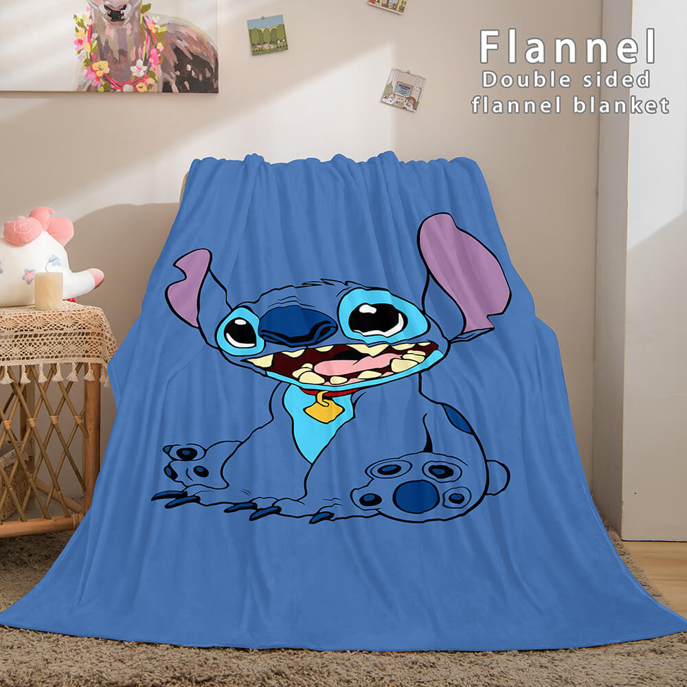 2025 NEW Stitch Flannel Blanket Warm Cozy Bed Blankets Soft Throw Blanket