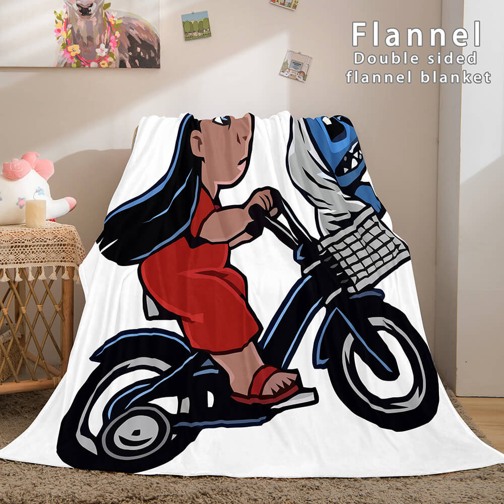 2025 NEW Stitch Flannel Blanket Warm Cozy Bed Blankets Soft Throw Blanket