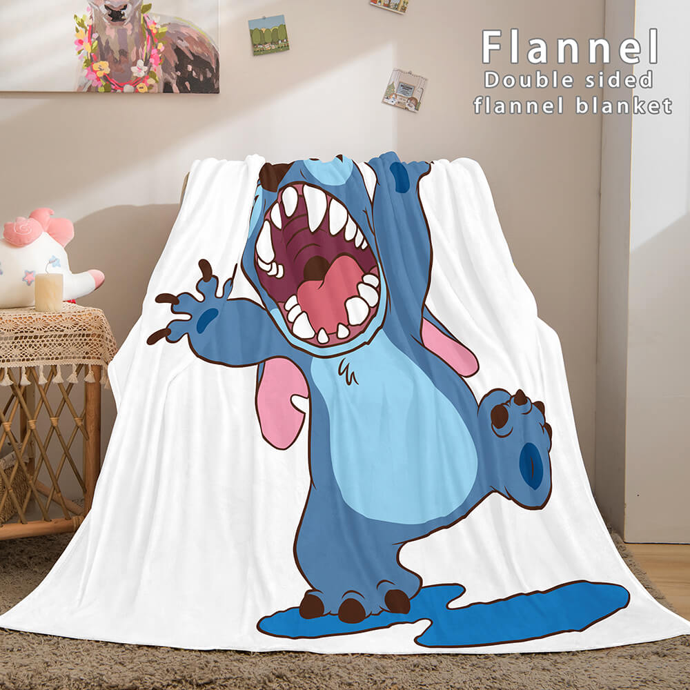 2025 NEW Stitch Flannel Blanket Warm Cozy Bed Blankets Soft Throw Blanket