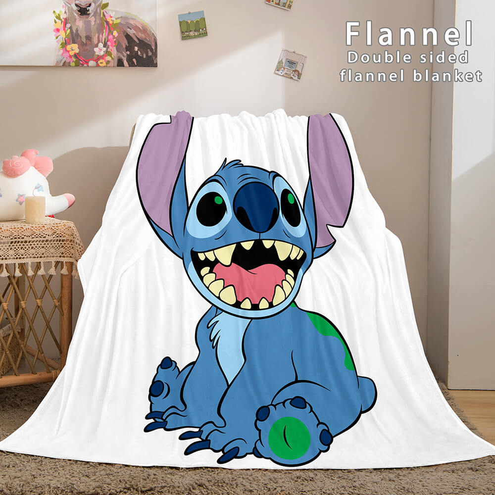 2025 NEW Stitch Flannel Blanket Warm Cozy Bed Blankets Soft Throw Blanket