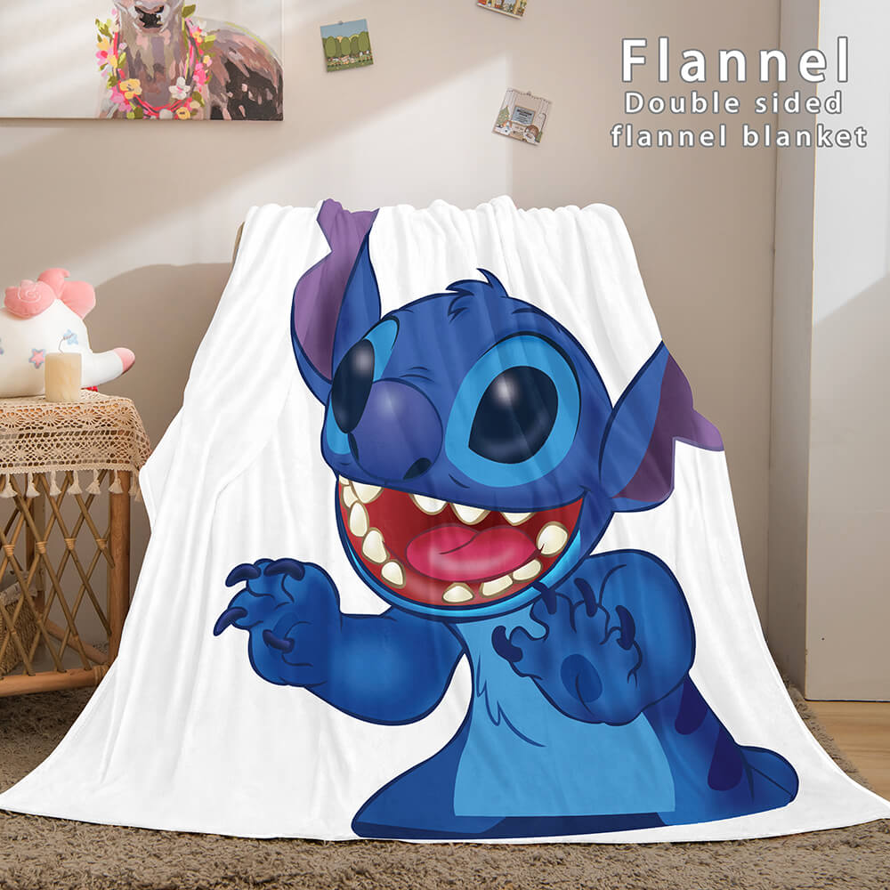 2025 NEW Stitch Flannel Blanket Warm Cozy Bed Blankets Soft Throw Blanket