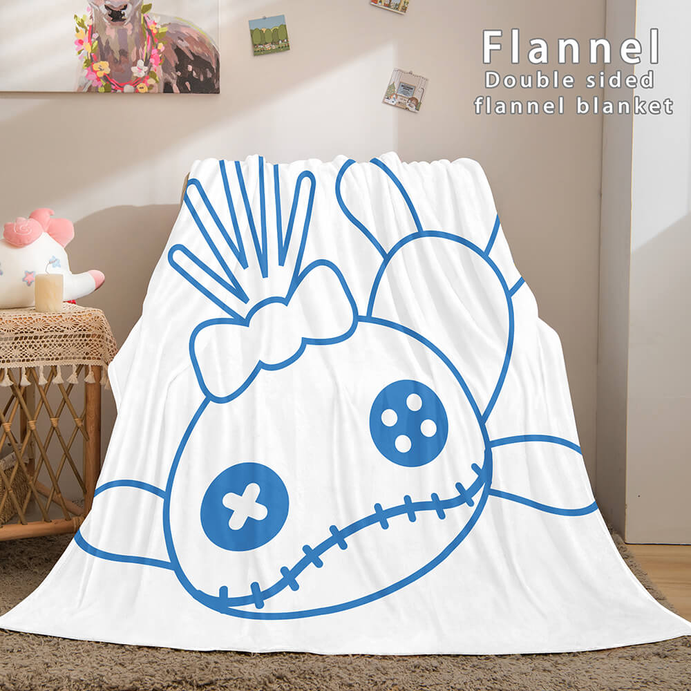2025 NEW Stitch Flannel Blanket Warm Cozy Bed Blankets Soft Throw Blanket