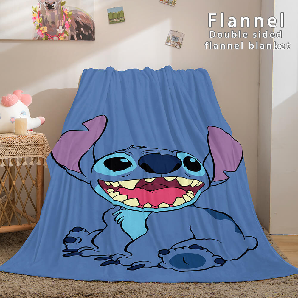 2025 NEW Stitch Flannel Blanket Warm Cozy Bed Blankets Soft Throw Blanket