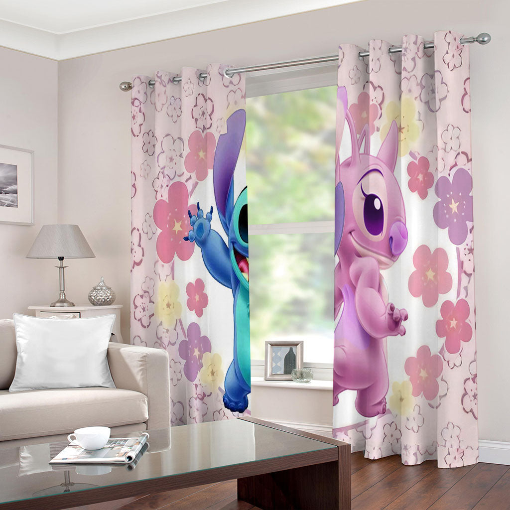 2025 NEW Stitch Pattern Curtains Blackout Window Drapes Decoration