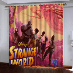 2024 NEW Strange World Curtains Pattern Blackout Window Drapes