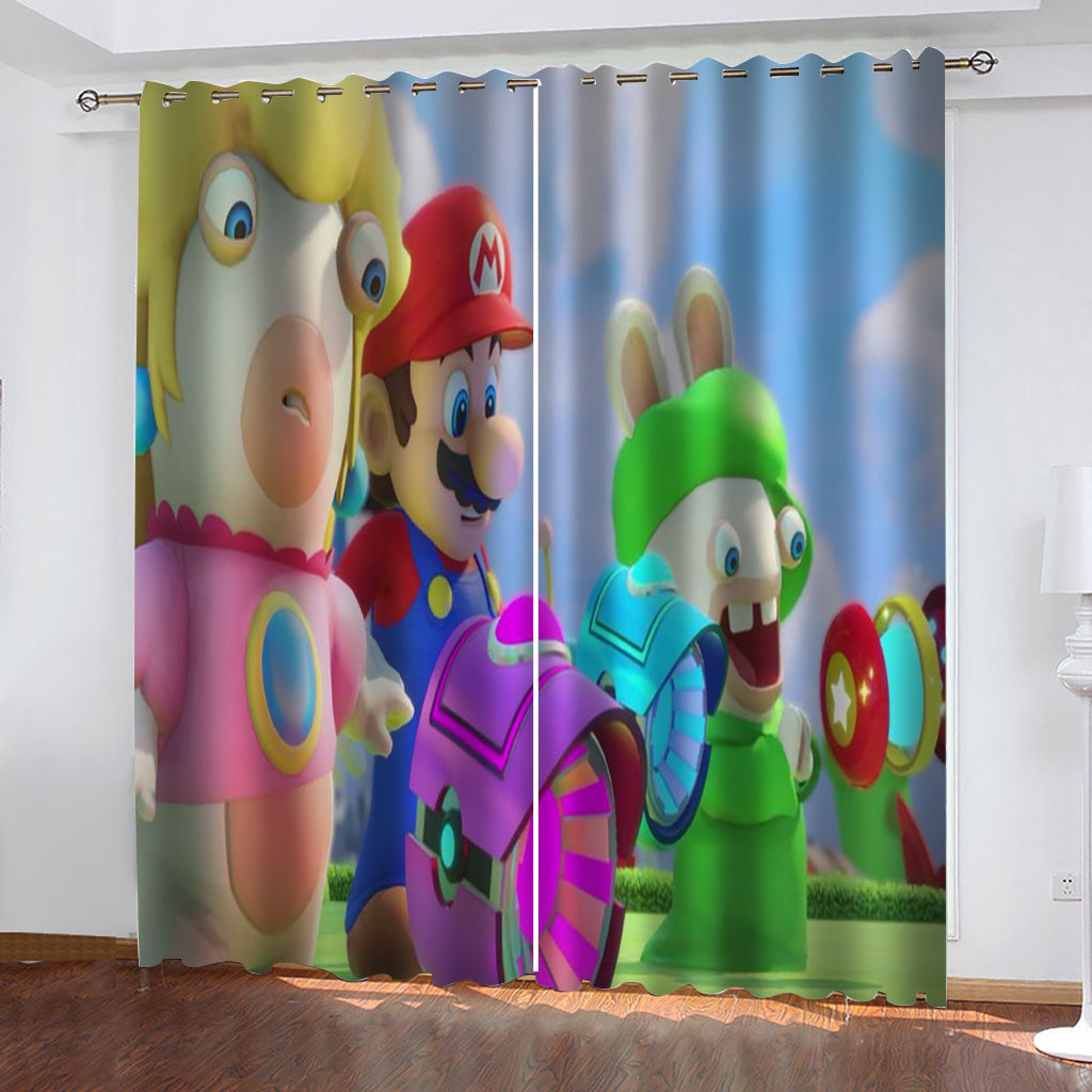 2024 NEW Super Mario Curtains Blackout Window Treatments Drapes for Room Decor