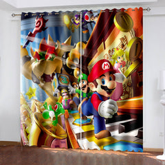 2024 NEW Super Mario Curtains Cosplay Blackout Window Drapes