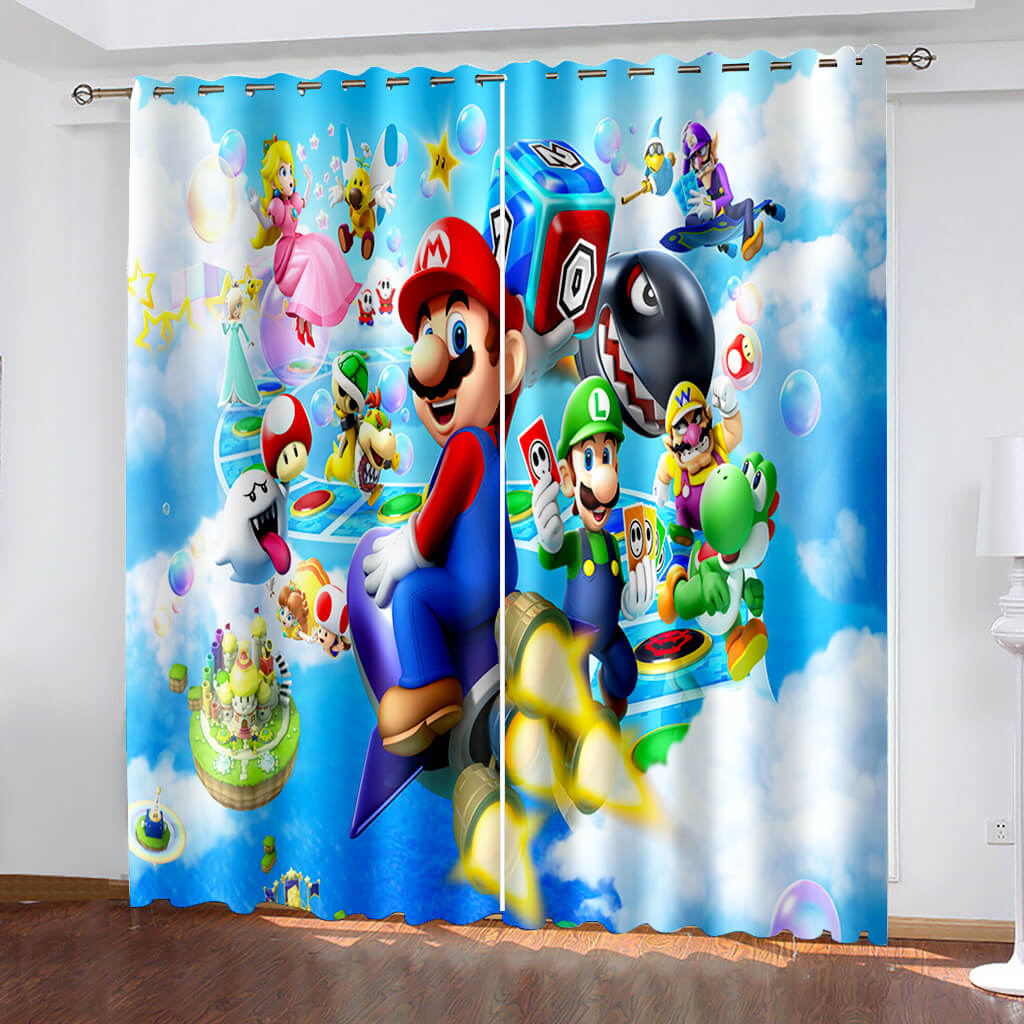 2024 NEW Super Mario Curtains Cosplay Blackout Window Drapes