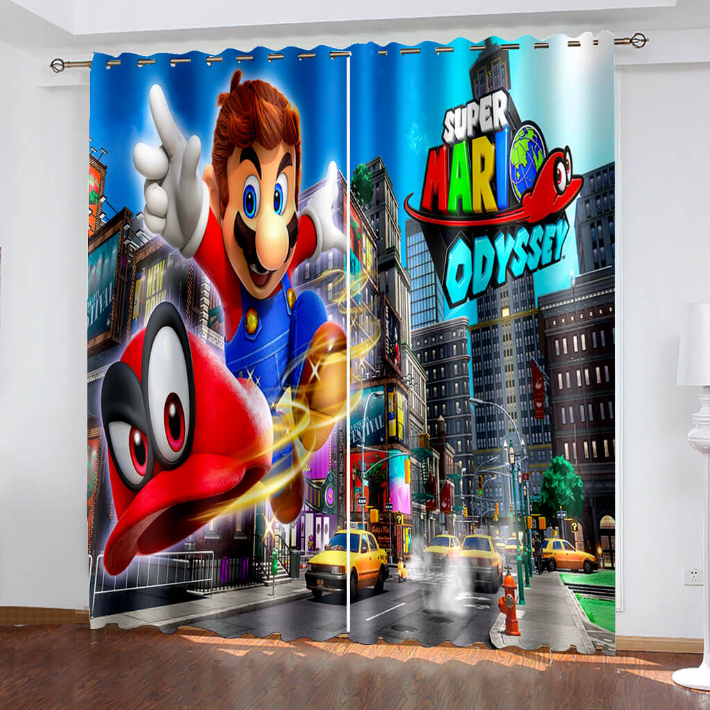 2024 NEW Super Mario Curtains Pattern Blackout Window Drapes