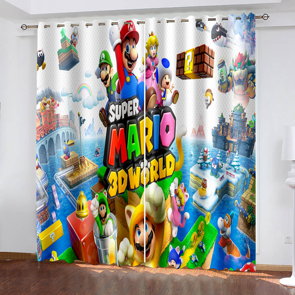 2024 NEW Super Mario Curtains Pattern Blackout Window Drapes