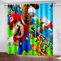 2024 NEW Super Mario Curtains Pattern Blackout Window Drapes