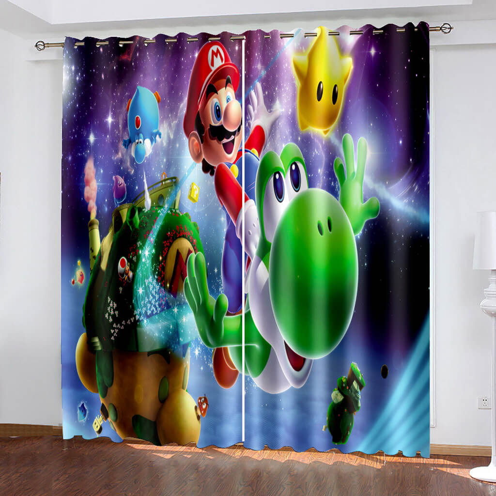 2024 NEW Super Mario Curtains Pattern Blackout Window Drapes