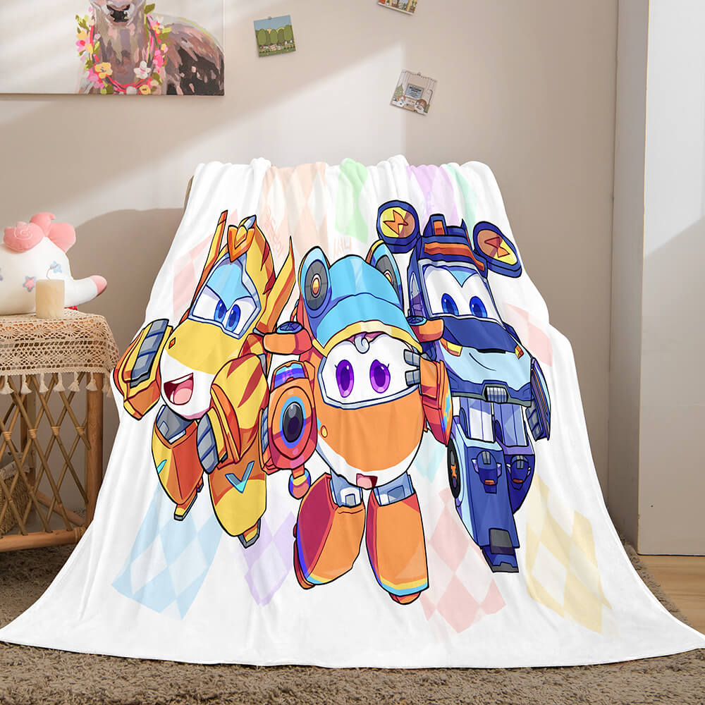 2024 NEW Super Wings Flannel Fleece Throw Blanket