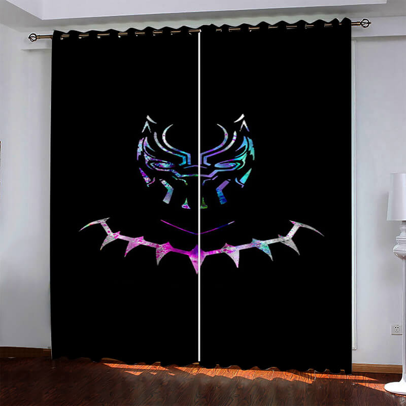 2024 NEW Superhero Black Panther Curtains Blackout Window Drapes