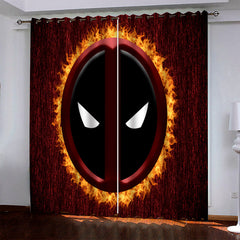 2024 NEW Superhero Deadpool Pattern Curtains Blackout Window Drapes