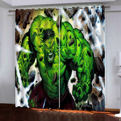 2024 NEW Superhero Hulk Pattern Curtains Blackout Window Drapes